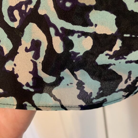 Belissimo New York Women Long Sleeve Multi Color Sheer Petite Large Blouse - Picture 10 of 11